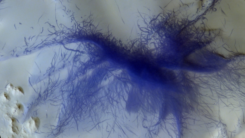 Marte muestra sus 'arañas peludas' y diablos de polvo en nuevas espectaculares imágenes en 3D