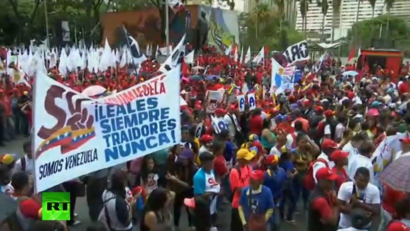 VIDEO: Venezolanos protestan contra la intervención de EE.UU.