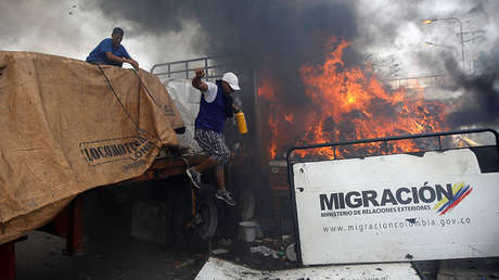 The New York Times: El camión con "ayuda humanitaria" no lo quemó el Gobierno de Maduro