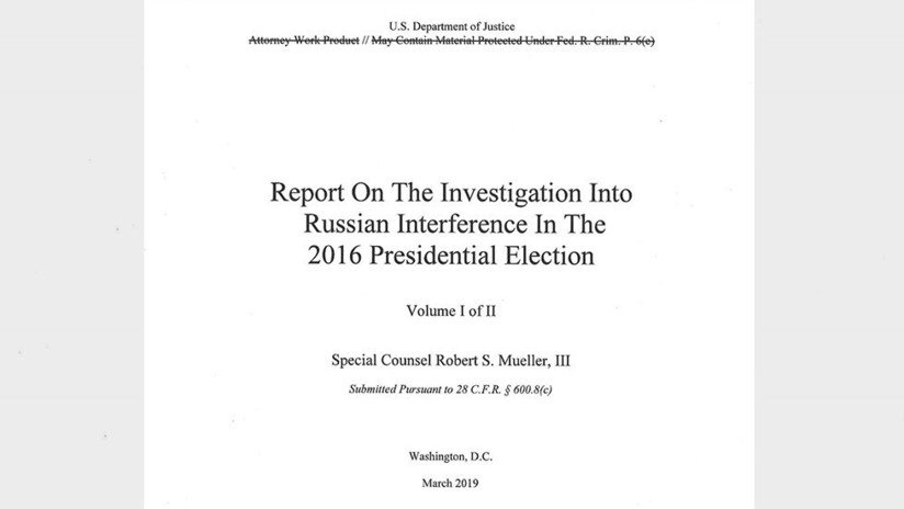 EE.UU.: Hacen público el informe de Mueller sobre la presunta trama rusa