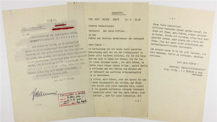 Sale a subasta la 'nota suicida' de Hitler a un mariscal 