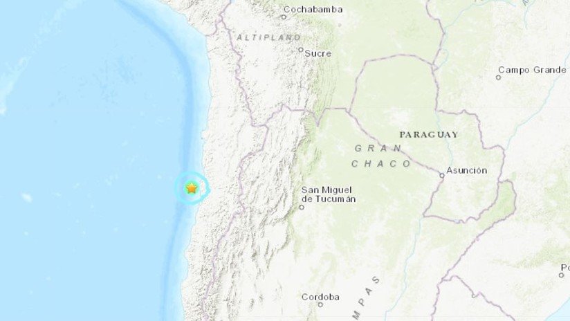 Se registra un sismo de magnitud 5,5 cerca de las costas de Chile