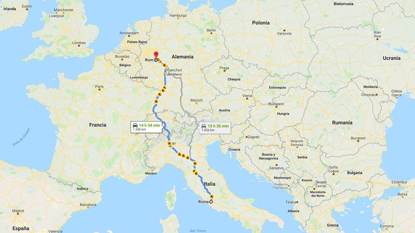 Parte en auto desde el Reino Unido rumbo a Roma, pero un error en el GPS lo envía al otro extremo de Europa