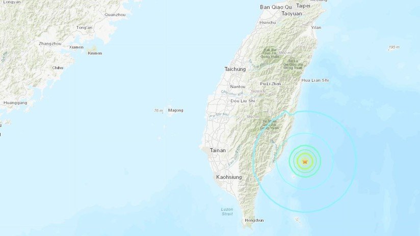Un sismo de magnitud 5,8 sacude las costas de la isla china de Taiwán