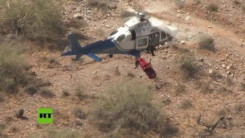 VIDEO: Una camilla con una mujer herida gira a gran velocidad durante un dramático rescate en helicóptero