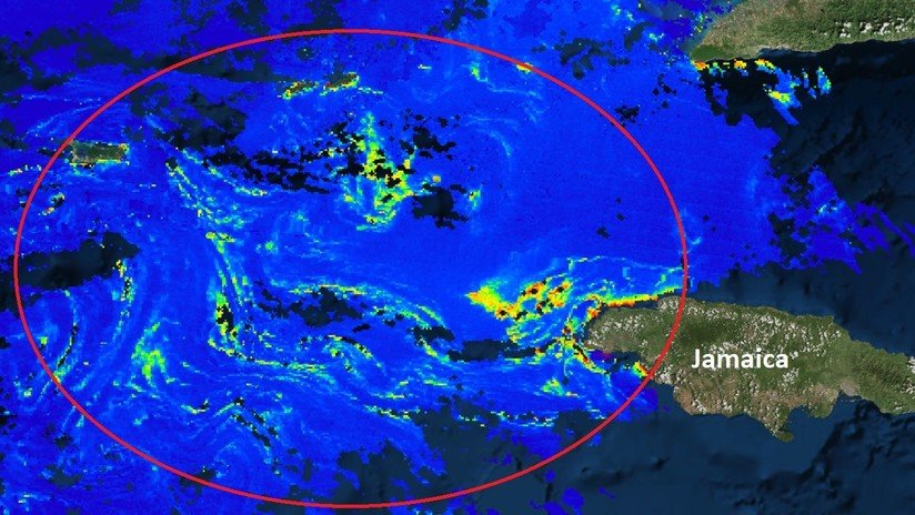 Así se ve desde el espacio la gigantesca mancha de sargazo que amenaza con llegar a las costas de México