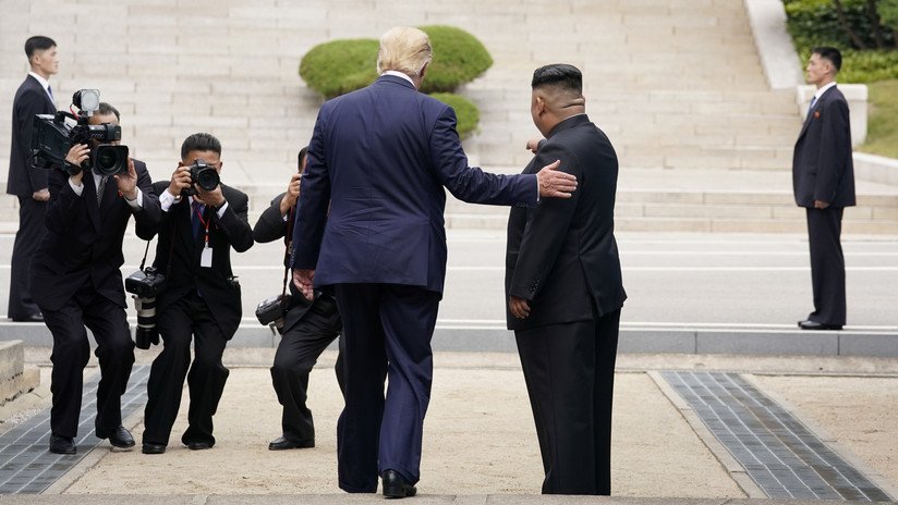 VIDEO: Guardias de Kim y de Trump, juntos en la zona desmilitarizada durante el encuentro de ambos líderes