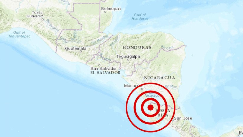 Un sismo de magnitud 5,5 se registra en Costa Rica cerca la frontera con Nicaragua