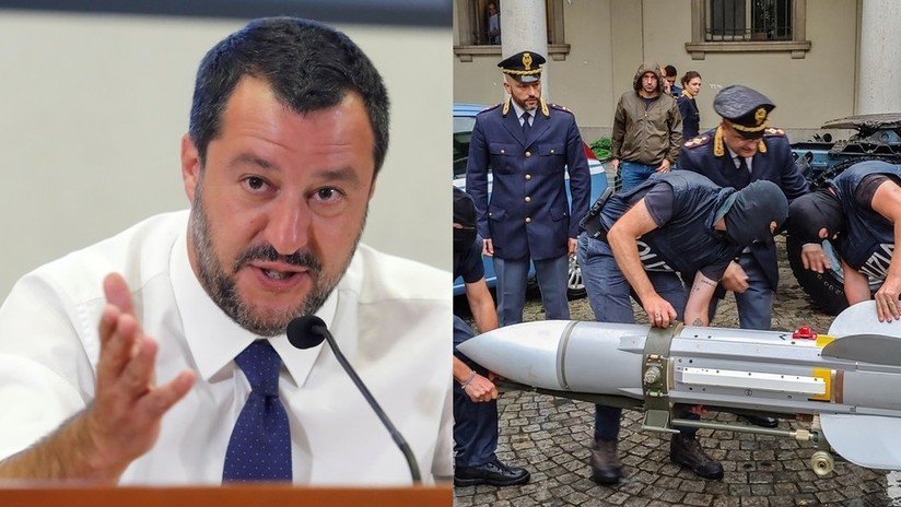 Salvini afirma que el enorme arsenal incautado a un grupo de extrema derecha fue parte de un complot para asesinarlo