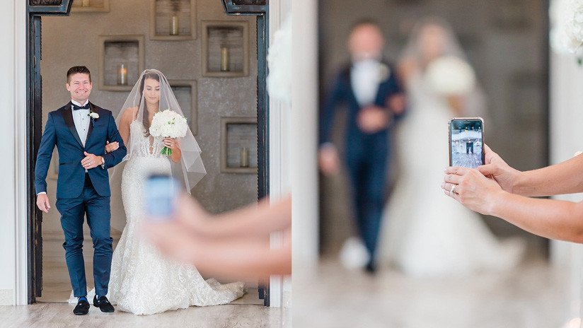 FOTO: Una joven arruina con su celular la imagen perfecta en una boda y la indignación de la fotógrafa se hace viral