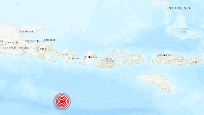 Indonesia: Sismo de magnitud 5,1 en el oceano Índico, cerca de la isla de Bali