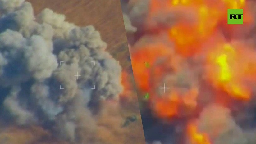VIDEO: La aviación rusa destruye artillería y escondites de terroristas en Siria
