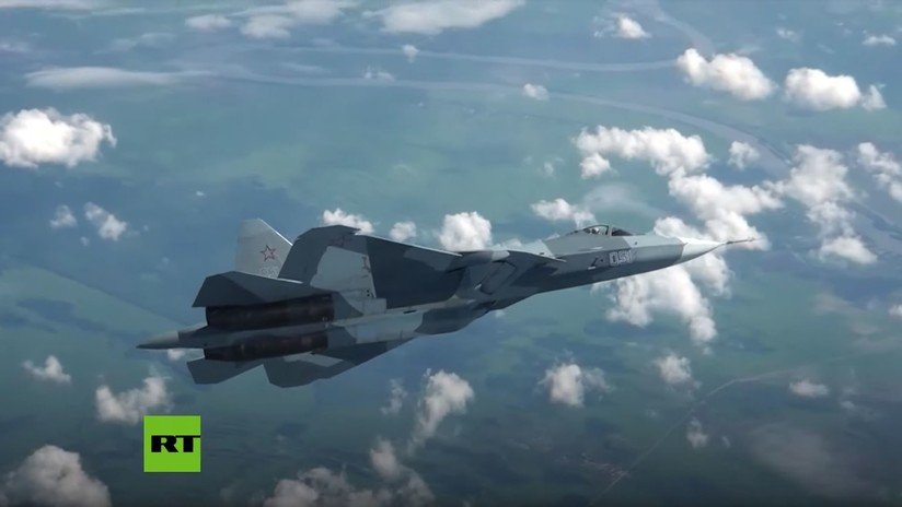 VIDEO: Cazas furtivos Su-57 en vuelos de entrenamiento antes de ser exhibidos en el salón MAKS-2019