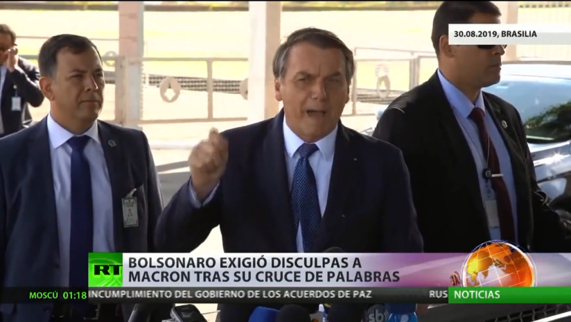Bolsonaro exigió disculpas a Macron tras su cruce de palabras