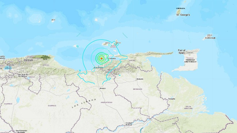Sismo de magnitud 5,3 se registra cerca de las costas de Venezuela
