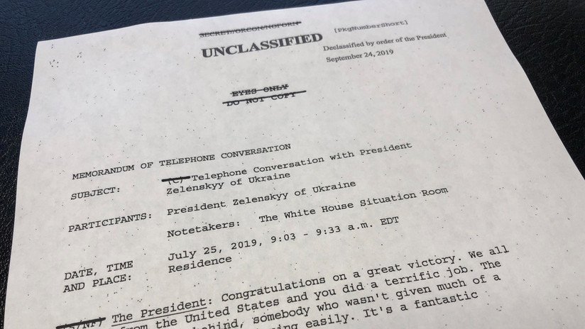 La Casa Blanca publica la transcripción de la llamada telefónica entre Trump y Zelenski