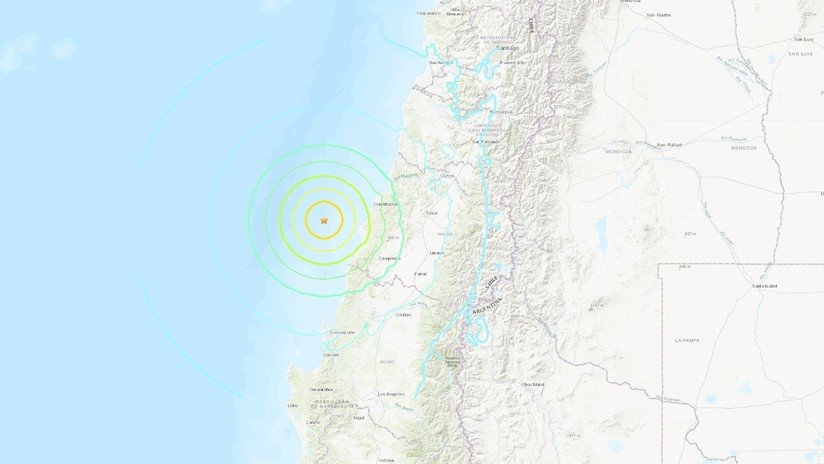 Se registra sismo de magnitud 6,8 al suroeste de Chile