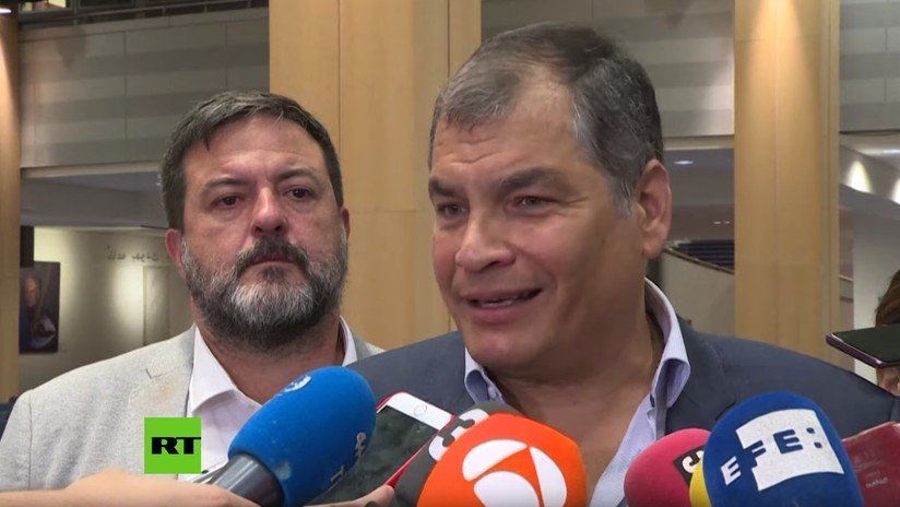 Correa pide elecciones anticipadas en Ecuador desde el Parlamento Europeo, y bromea: "Que ya no está en Bruselas, sino en Venezuela"