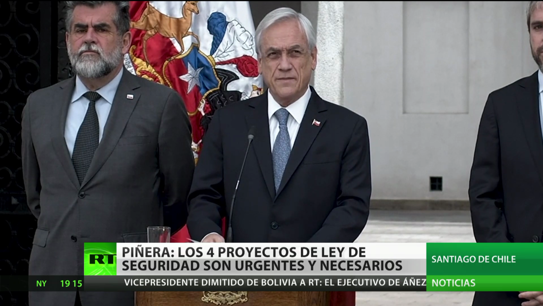Piñera pide al Congreso que apruebe 4 proyectos ley "urgentes y necesarios" sobre seguridad en medio de protestas