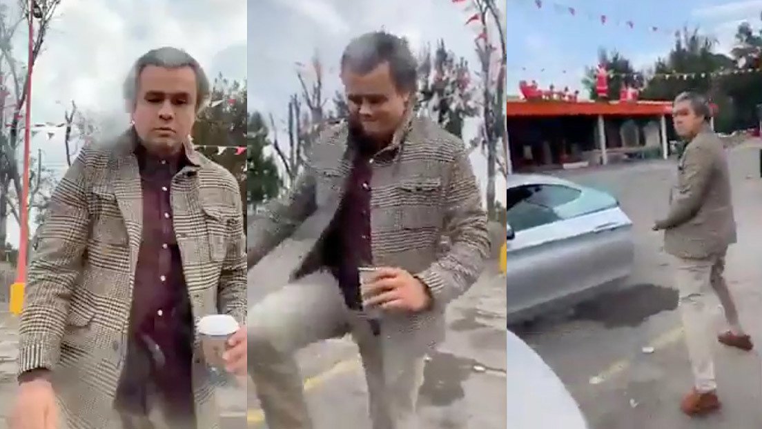 #LordCafé arroja bebida caliente a una mujer y patea su auto tras un incidente vial en México (VIDEO)