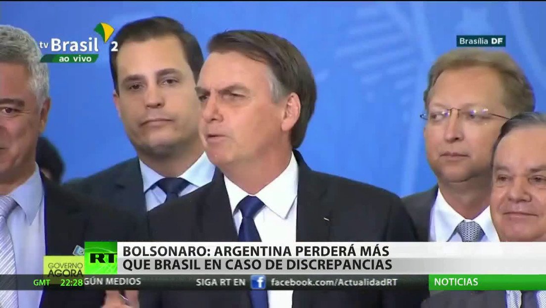Bolsonaro afirma que Argentina perderá más que Brasil en caso de discrepancias entre los dos países