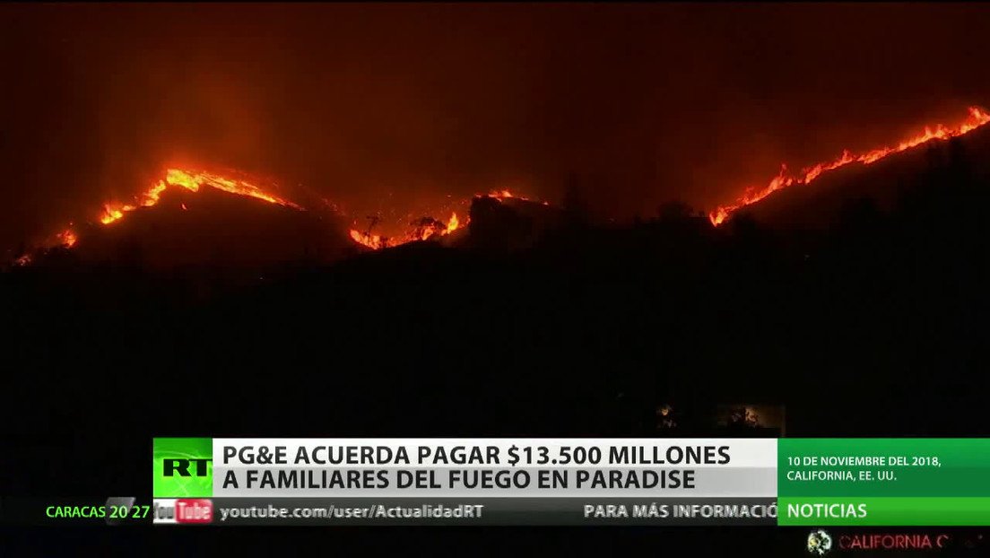PG&E acuerda pagar 13.500 millones de dólares a familiares del fuego en Paradise