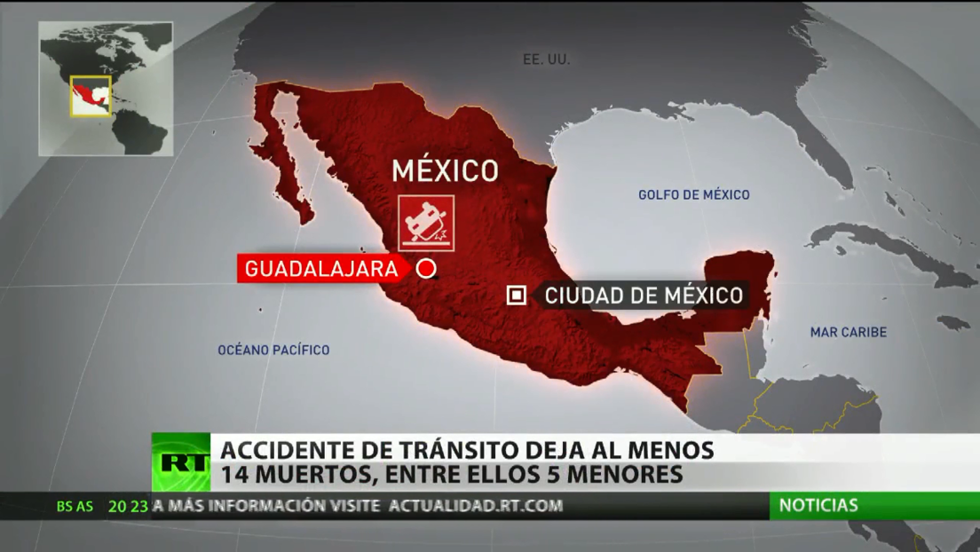 Accidente de tránsito en México deja al menos 14 muertos