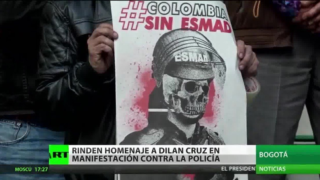 Homenajean al estudiante fallecido Dilan Cruz en Bogotá
