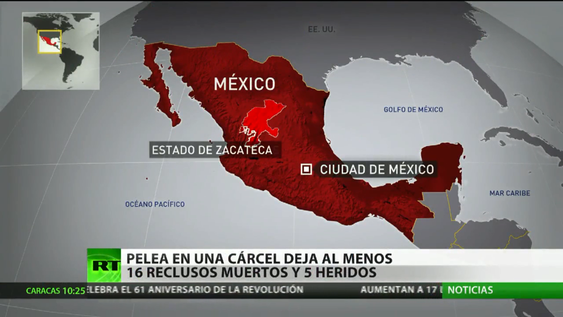 Riña en una cárcel en México deja al menos 16 reclusos muertos y cinco heridos