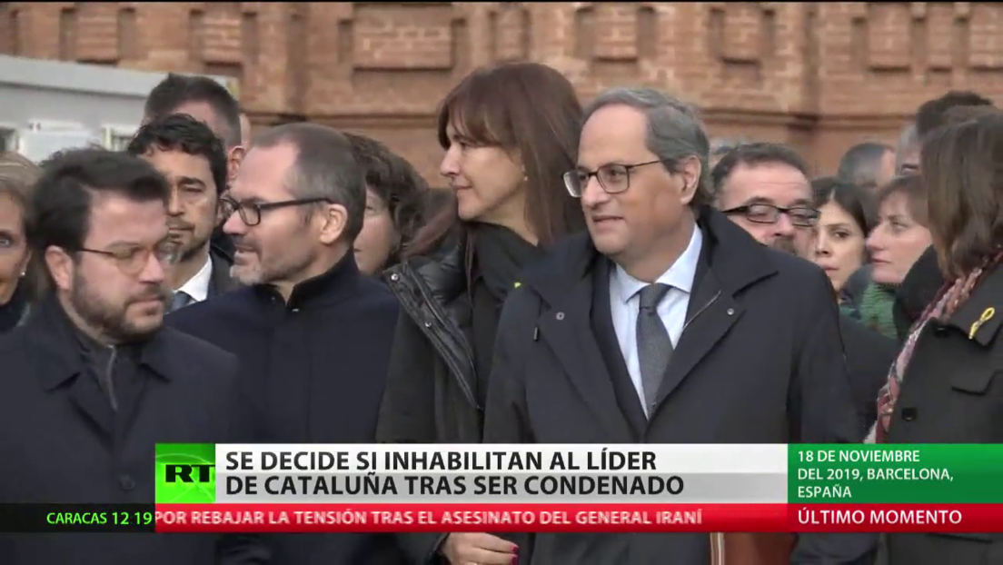 En España se decide si inhabilitan al líder de Cataluña, Quim Torra, tras ser condenado por un delito de desobediencia