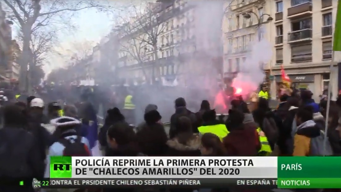 La Policía reprime la primera protesta del año de los 'chalecos amarillos' en Francia