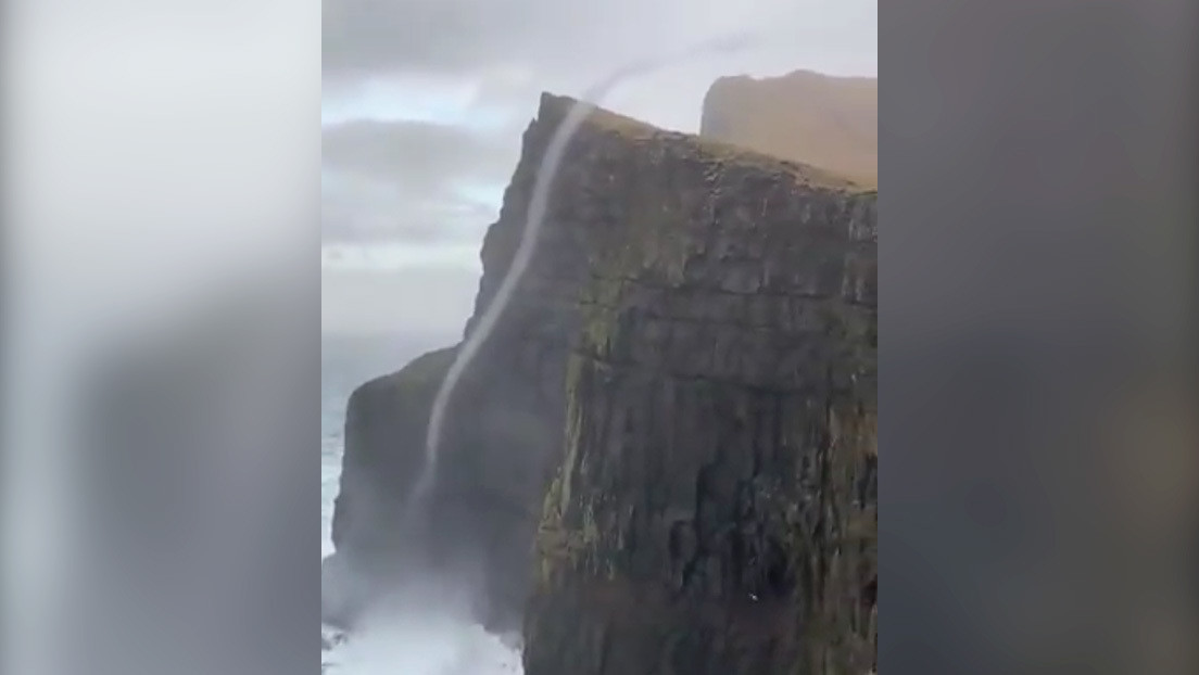 VIDEO: Un remolino de agua desafía la gravedad y asciende casi 500 metros por un acantilado