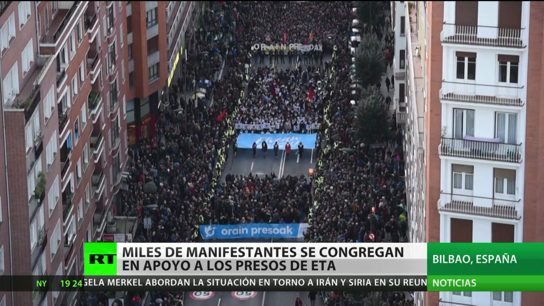 España: Miles de manifestantes se congregan en apoyo a los presos de ETA
