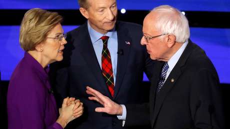 VIDEO: Elizabeth Warren se niega a darle la mano a Bernie Sanders tras un debate de candidatos demócratas