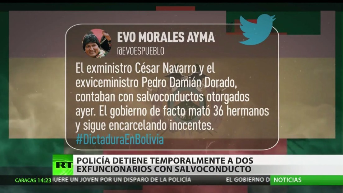 La Policía boliviana detiene temporalmente a dos exfuncionarios con salvoconducto
