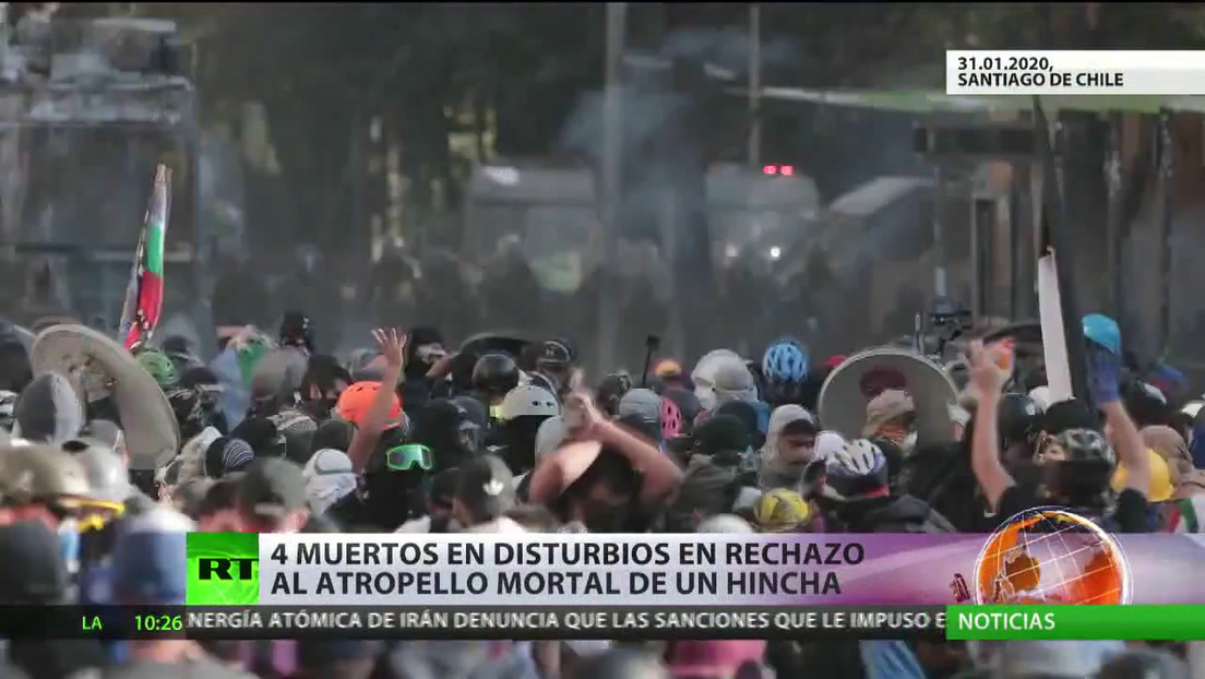 Cuatro muertos en disturbios en rechazo al atropello mortal de un hincha en Chile