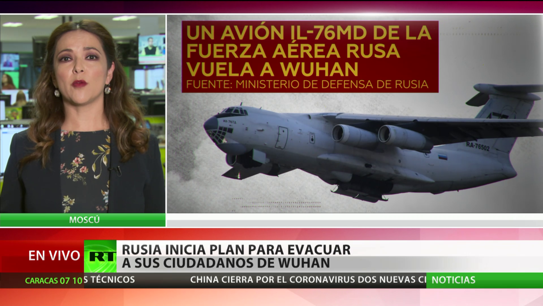 Rusia envía un avión de transporte militar para evacuar a sus ciudadanos de Wuhan por el coronavirus