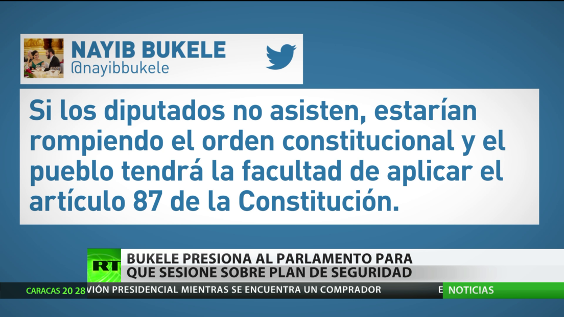 Bukele amenaza al Parlamento salvadoreño para que aborde con urgencia su plan de seguridad
