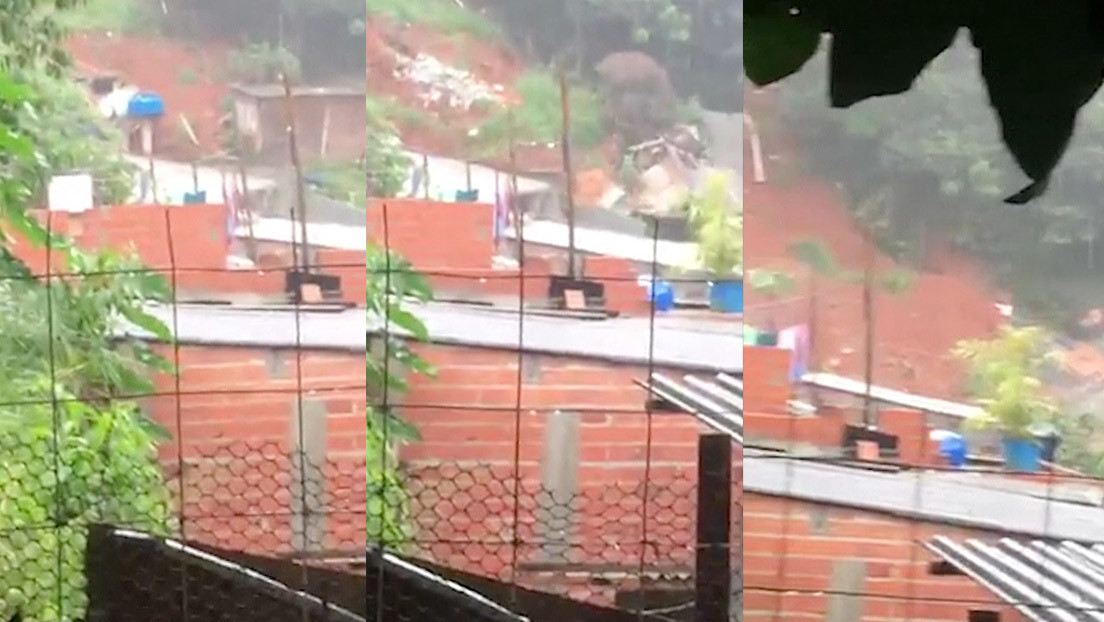 VIDEO: Un alud de lodo provocado por las fuertes lluvias sepulta varias viviendas en Brasil