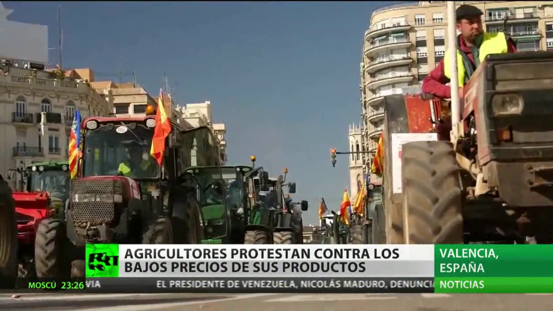 Los agricultores españoles protestan contra los bajos precios de sus productos