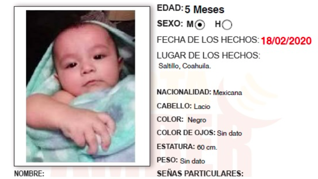 Encuentran en México el cuerpo de una bebé de cinco meses que había sido arrebatada a su madre por desconocidos