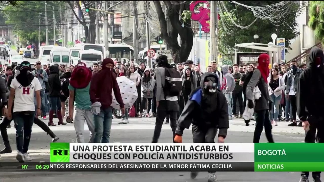 Colombia: Una protesta estudiantil termina en enfrentamientos con la Policía antidisturbios