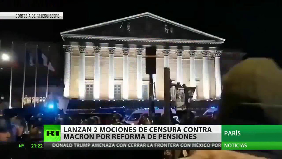 Lanzan en Francia dos mociones de censura contra Macron por la reforma de pensiones
