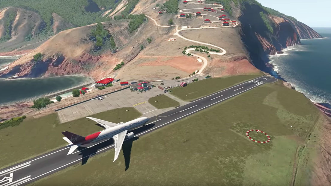 ¿Qué pasaría si un Boeing intenta aterrizar en la pista más corta del mundo? (VIDEO)