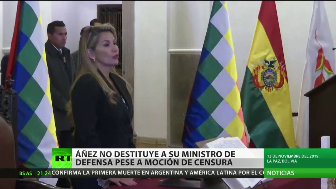 Áñez no destituirá al ministro de Defensa pese a la moción de censura de la Asamblea de Bolivia