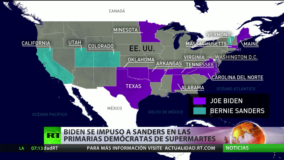 Joe Biden se impone a Bernie Sanders en las primarias demócratas del Supermartes