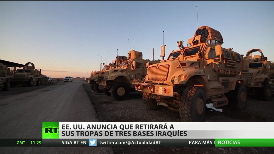 EE.UU. anuncia que retirará sus tropas de tres bases militares en Irak