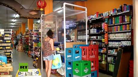 VIDEO: El curioso invento de varios supermercados en Buenos Aires para protegerse del coronavirus