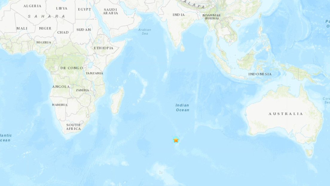 Un terremoto de magnitud 6,1 se registra en el sur del océano Índico