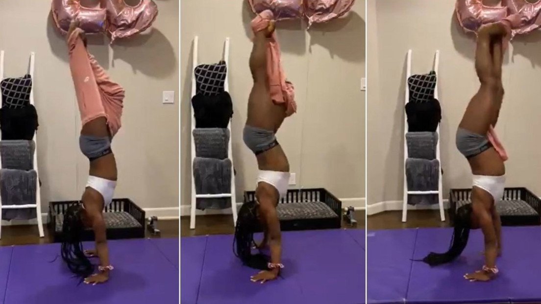 VIDEO: Una de las mejores gimnastas del mundo se quita los pantalones haciendo una parada de manos y desafiando la gravedad